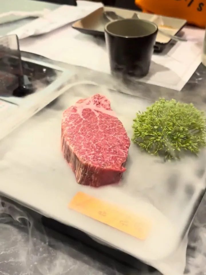 GOSANCHON — single thick steak on misty plate
