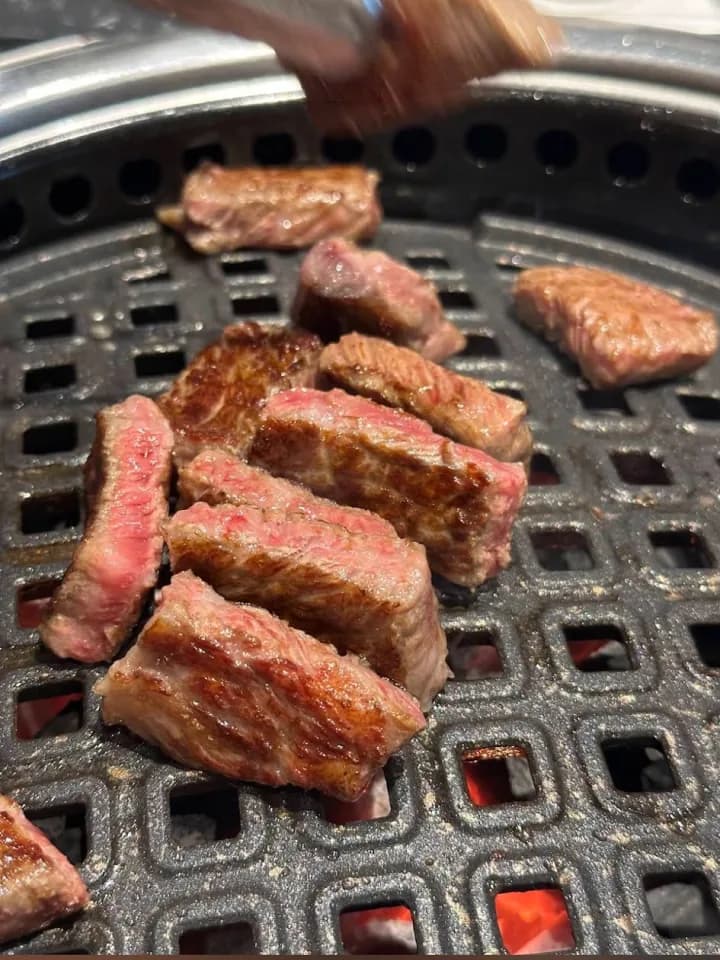 GOSANCHON — sliced steak searing on the grill