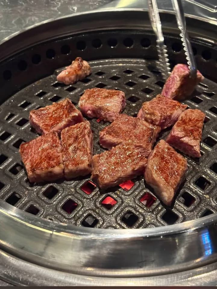 GOSANCHON — beef cubes on the charcoal grill
